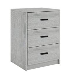 Ash Grey 3-Drawer Bedside Table Grey 1