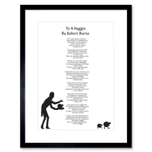 "To A Haggis Robert Burns Scotland Edinburgh 12x16"" Framed Wall Art Print"