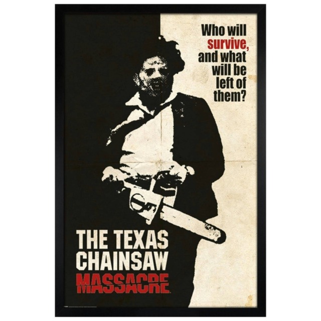 Black Wooden Framed Texas Chainsaw Massacre Who Will Survive? Maxi Poster Multi