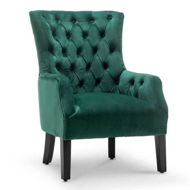 Velvet Emerald Green Gabriella Accent Chair