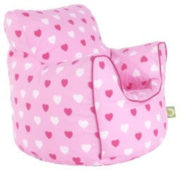 Bean Lazy Pink Hearts Bean Bag Armchair Child Teen Size