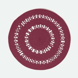 Homescapes Plum Crochet Braided Rug - 70cm Round Purple Plum