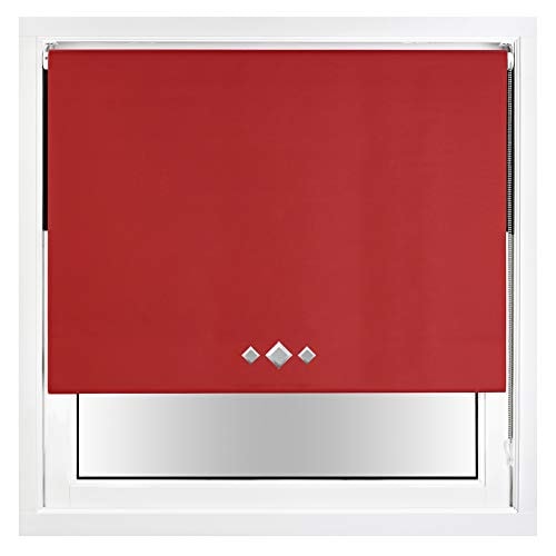 Blackout Roller Blind Diamond Eyelet Metal Fittings Red Red