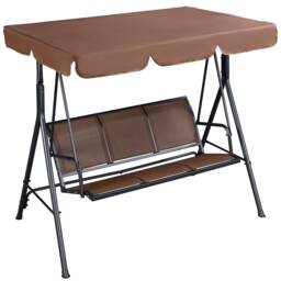 Yaheetech 3-Seat Outdoor Patio Swing Chair-Dark Brown Brown Dark Brown 170 cm L × 109 cm W × 153 cm H 1