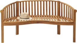 Acacia Hardwood Banana Bench, Wooden, Water Resistant, Outdoor Furniture for Garden Patio & Decking