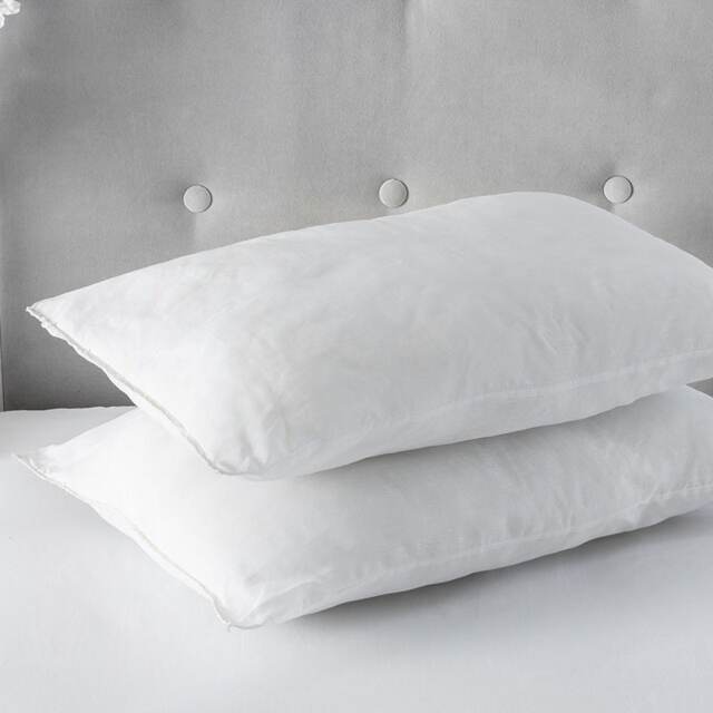 Hollowfibre 2 Pack Pillow Polycotton Cover White