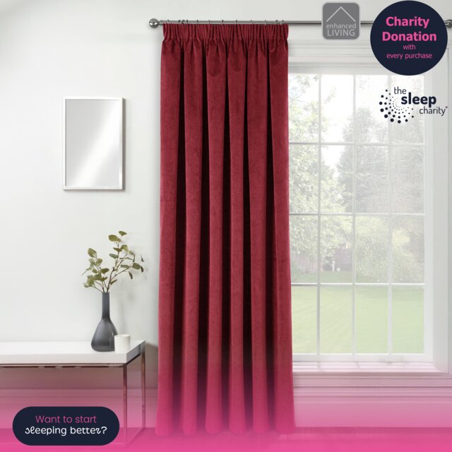 Red Velvet, Supersoft, Blackout, Thermal (SINGLE) Door Curtain with Tape Top - 66 x 84 inch (168x214cm) Red Red 1