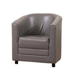 Aspen Faux Leather Tub Chair - Grey