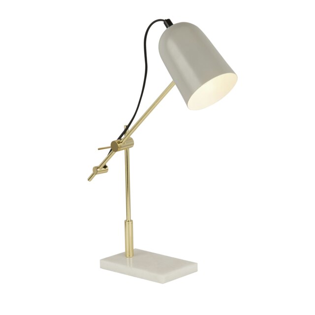 GREY, GOLD AND MARBLE TASK TABLE LAMP