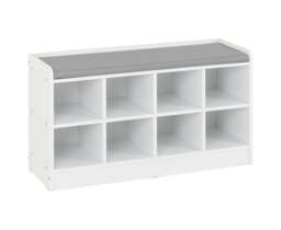 Portland Shoe Bench - L34.5 x W97 x H55 cm - White/Steel Fabric White