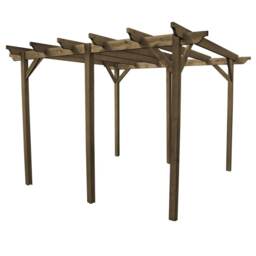 Garden Pergola 6 Posts - Wood - L180 x W480 x H270 cm - Rustic Brown