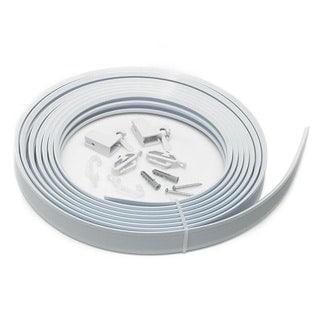 500cm White Coiled Streamline PVC Curtain Track White White