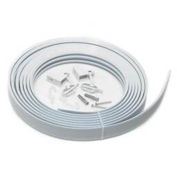 500cm White Coiled Streamline PVC Curtain Track White White