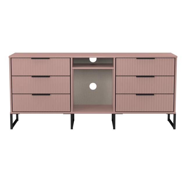 Menai 6 Drawer Sideboard in Kobe Pink (Ready Assembled) Pink Kobe Pink