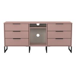 Menai 6 Drawer Sideboard in Kobe Pink (Ready Assembled) Pink Kobe Pink