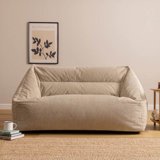 Icon Cecilia Jumbo Cord Sofa Bean Bag, Stone