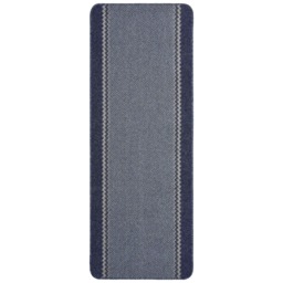 Washable Designer Rugs & Mats Lined Bordered Design in Blue 116Blu