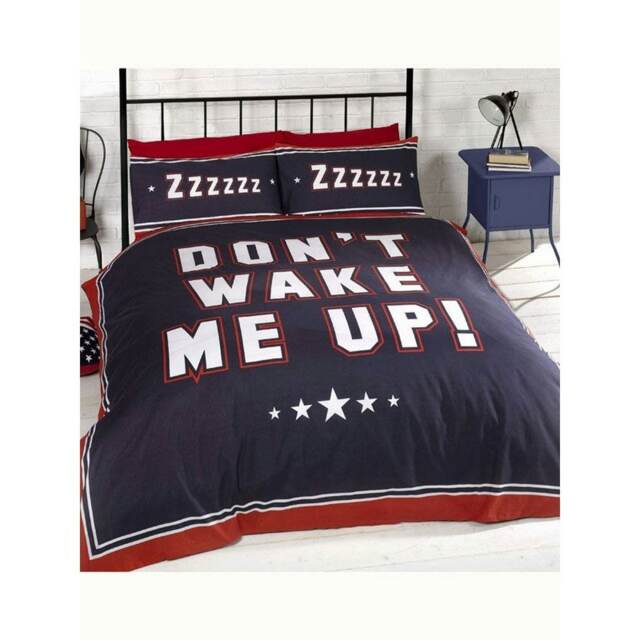 Catherine Lansfield Don´t Wake Me Up Duvet Cover Set - Red/White/Blue - Double Red Double