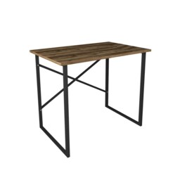 90cm Wooden Computer Desk Modern Study Table Workstation With Metal Legs Black Burnt Oak 1