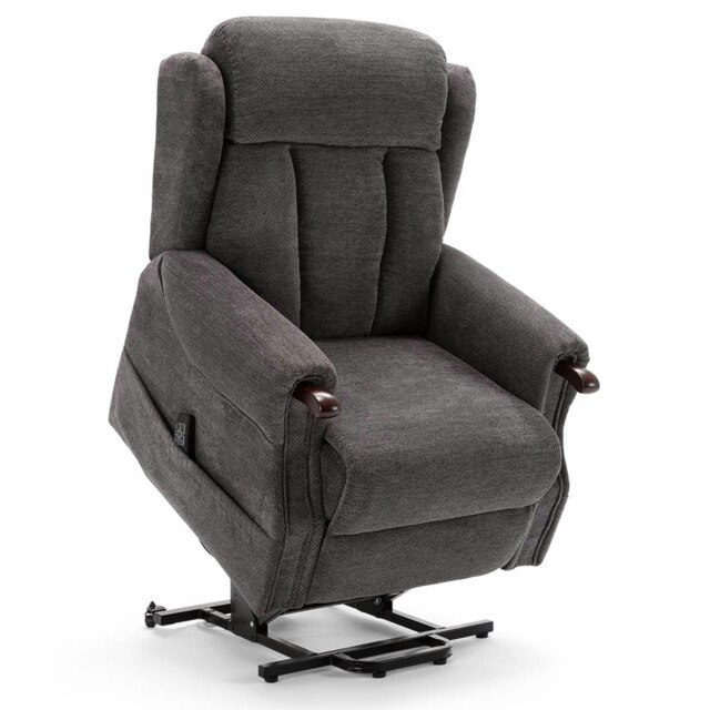 Halton Electric Fabric Heavy Duty Dual Motor Rise Recliner Lift Mobility Chair (Charcoal)