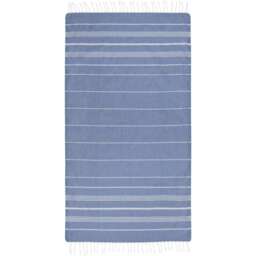 Anna Hammam Striped Cotton Beach Towel - Navy - One Size