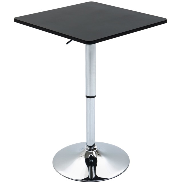 HOMCOM Adjustable Height Bar Table with Metal Frame and Square Tabletop Yellow