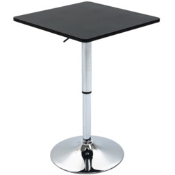 HOMCOM Adjustable Height Bar Table with Metal Frame and Square Tabletop Yellow