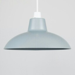 ValueLights Pair Of Retro Style Gloss Grey Metal Easy Fit Ceiling Pendant Light Shades