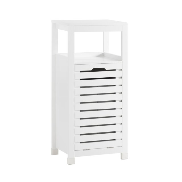 SoBuy Bathroom Cabinet with Laundry Basket, White, 16.5x35.4x11.8 in, 12.8 kg - BZR67-W