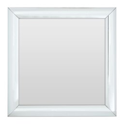 Orsina Thick Silver Frame Small Square Wall Mirror, Bold Wall Mirror With Bevelled Corners, Modern Wall Mirror