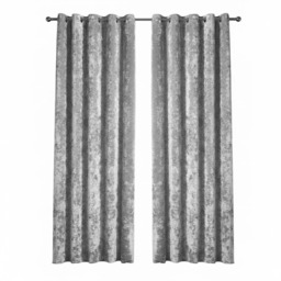 Crushed Velvet Eyelet Curtains Luxurious Finish for Contemporary Homes Silver