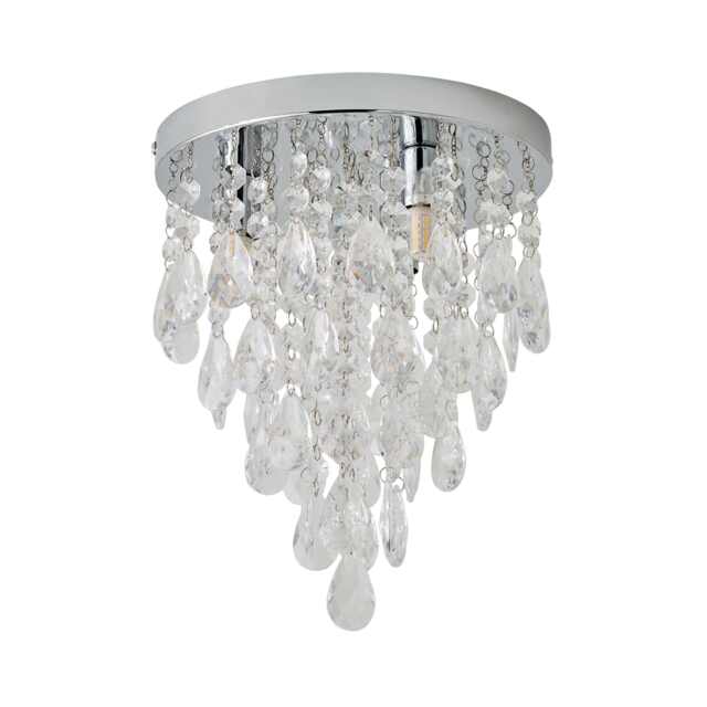 ValueLights Lara Chrome Chandelier Acrylic Droplet Ceiling Light