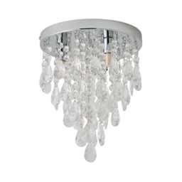 ValueLights Lara Chrome Chandelier Acrylic Droplet Ceiling Light