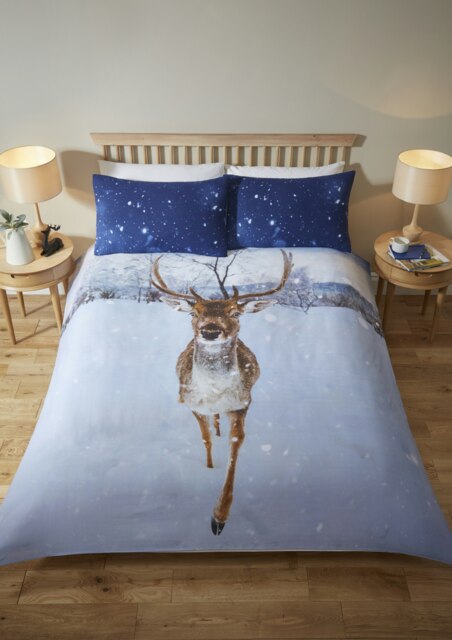 Mont Stag Polycotton Duvet Cover Set with Pillowcase Multi Single 1