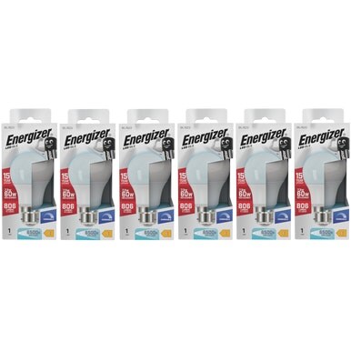 Energizer LED GLS B22 806lm 7.3W 6500K (Daylight) Dimmable Light Bulb - Pack of 6