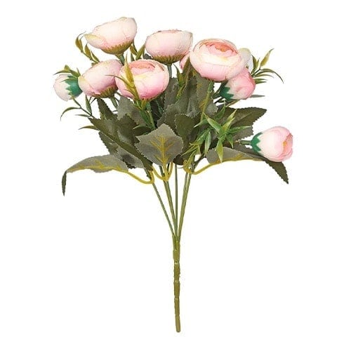 Pastel Pink Ranunculus Bush Artificial Flower Decoration 30cm