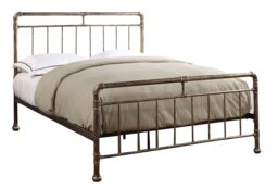 4ft6 Double Retro bed frame, bronze,metal pipe,tube design.Rustic,scaffold style. Industrial Bronze Antique Bronze Double