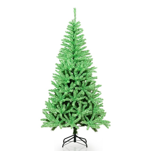 COSTWAY 6FT Glow-in-the-dark Artificial Hinged Xmas Christmas Seasonal DecorationTree