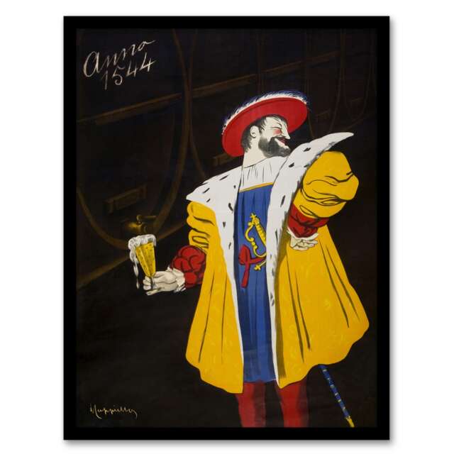"Vintage Fort Carre Beer Advert Vintage Framed Wall Art Print Cappiello 12x16"""