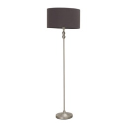 ValueLights Maggie Chrome Candlestick Floor Lamp Charcoal Shade and Bulb