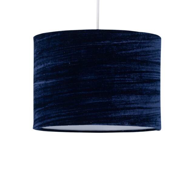 Modern Navy Blue Crushed Velvet 33cm Easy Fit Pendant Shades Blue Navy velvet 1