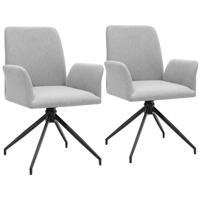 Swivel Chair Daya - upholstered, robust fabric, 55.5 x 58 x 87 cm Grey light grey 2