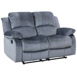 Chenille Fabric Grey 2 Seater Manual Recliner Sofa VALENCIA
