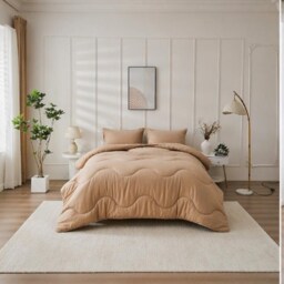 10.5 Tog Supersoft Microfibre Duvet with Pillowcases – Coverless or Use with Duvet Cover Cream Dark Natural King