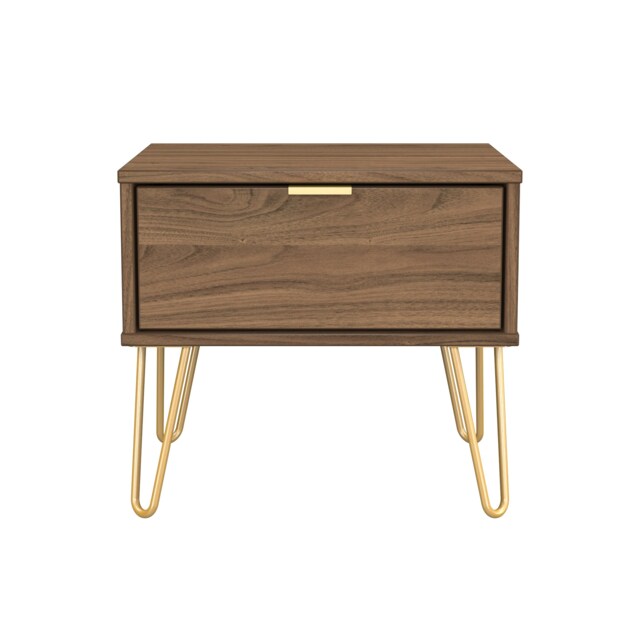 Honshu 1 Drawer Bedside Table in Carini Walnut (Ready Assembled) Brown Carini Walnut