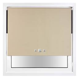 FURNISHED Blackout Roller Blind with Triple Square Eyelets Easy Fit Window Shade Brown Cappuccino (W) 180cm x (L) 165cm