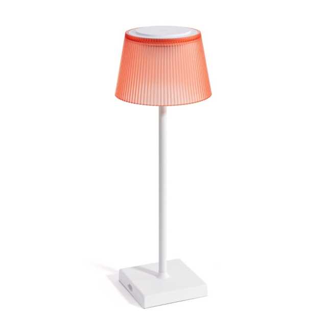 Auraglow Rechargeable Cordless LED Table Lamp - CAPRI Red White/Red