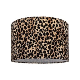 Modern and Distinctive Leopard Print Table/Pendant Lamp Shade in Soft Velvet Black Black 1