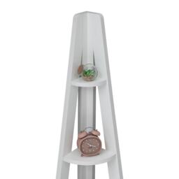 Riva 5 Tier Ladder Corner Bookcase Shelving Rack Display Organiser White