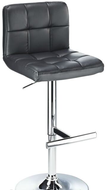 Cuborn Black Bar Stool Faux Leather Black